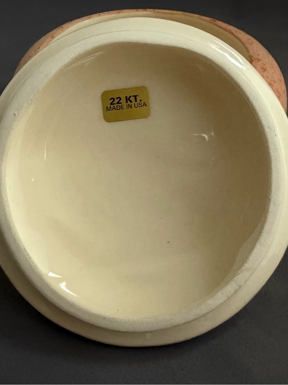 Russell's Originals Southwest Dresser Bowl Art Pottery 22K Gold Desert Scene EUC - Picture 4 of 10